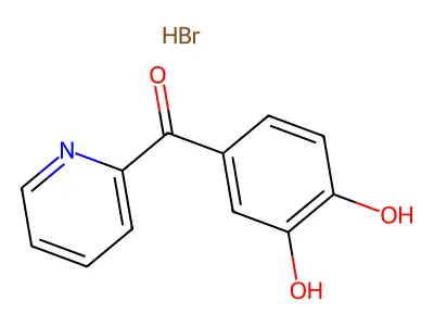 (3,4-Dihydroxyphenyl) 2-pyridyl ketone hydrobromide structure
