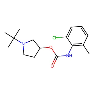 Carbanilic acid, 2-chloro-6-methyl-, N-tert-butyl-3-pyrrolidinyl ester structure