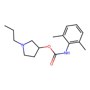 Carbanilic acid, 2,6-dimethyl-, N-propyl-3-pyrrolidinyl ester structure