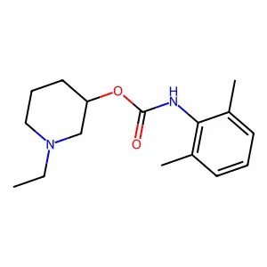 Carbanilic acid, 2,6-dimethyl-, N-ethyl-3-piperidinyl ester structure