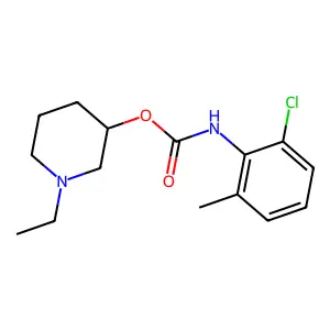 1-Ethylpiperidin-3-yl hydrogen (2-chloro-6-methylphenyl)carbonimidate structure