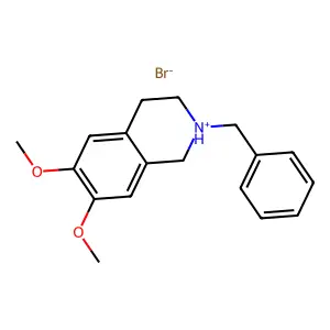 Isoquinoline, 1,2,3,4-tetrahydro-2-benzyl-6,7-dimethoxy-, hydrobromide structure