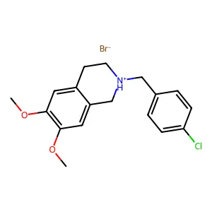 Isoquinoline, 1,2,3,4-tetrahydro-2-(p-chlorobenzyl)-6,7-dimethoxy-, hydrobromide structure