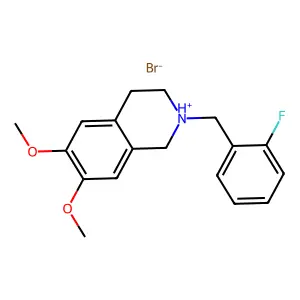 Isoquinoline, 1,2,3,4-tetrahydro-6,7-dimethoxy-2-(o-fluorobenzyl)-, hydrobromide structure
