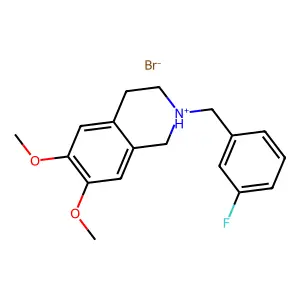 Isoquinoline, 1,2,3,4-tetrahydro-6,7-dimethoxy-2-(m-fluorobenzyl)-, hydrobromide structure