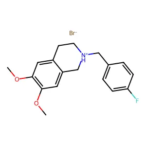 Isoquinoline, 1,2,3,4-tetrahydro-6,7-dimethoxy-2-(p-fluorobenzyl)-, hydrobromide structure