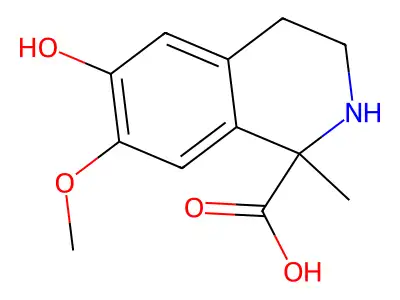 1,2,3,4-Tetrahydro-6-hydroxy-7-methoxy-1-methyl-1-isoquinolinecarboxylic acid structure