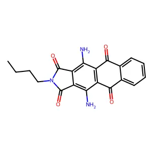 4,11-Diamino-2-butyl-1H-naphth(2,3-f)isoindole-1,3,5,10(2H)-tetrone structure
