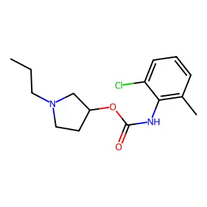 Carbanilic acid, 2-chloro-6-methyl-, N-propyl-3-pyrrolidinyl ester structure