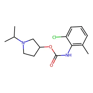 Carbanilic acid, 2-chloro-6-methyl-, N-isopropyl-3-pyrrolidinyl ester structure