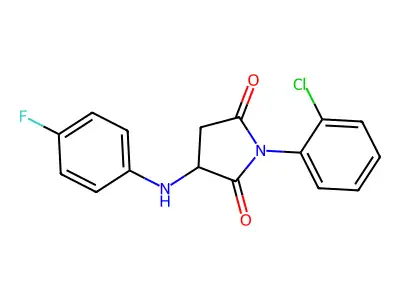 1-(2-Chlorophenyl)-3-[(4-fluorophenyl)amino]pyrrolidine-2,5-dione structure