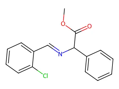Methyl 2-{[(2-chlorophenyl)methylene]amino}-2-phenylacetate structure