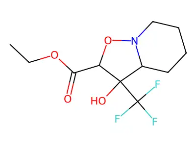ethyl 3-hydroxy-3-(trifluoromethyl)hexahydro-2H-isoxazolo[2,3-a]pyridine-2-carboxylate structure