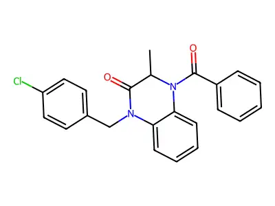4-benzoyl-1-(4-chlorobenzyl)-3-methyl-3,4-dihydro-2(1H)-quinoxalinone structure