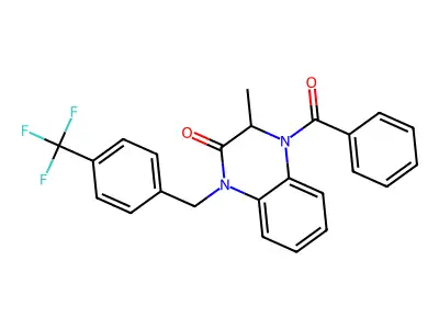 4-benzoyl-3-methyl-1-[[4-(trifluoromethyl)phenyl]methyl]-3H-quinoxalin-2-one structure