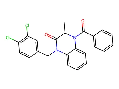 4-benzoyl-1-[(3,4-dichlorophenyl)methyl]-3-methyl-3H-quinoxalin-2-one structure