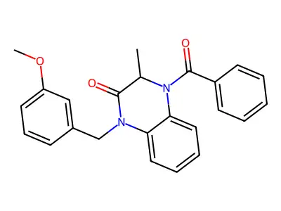 4-benzoyl-1-(3-methoxybenzyl)-3-methyl-3,4-dihydro-2(1H)-quinoxalinone structure
