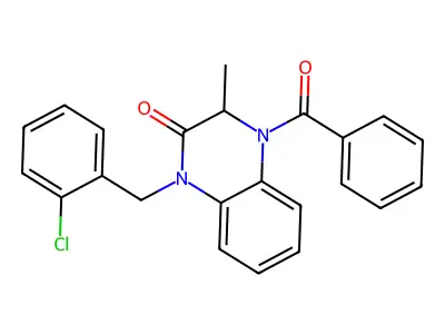 4-benzoyl-1-(2-chlorobenzyl)-3-methyl-3,4-dihydro-2(1H)-quinoxalinone structure