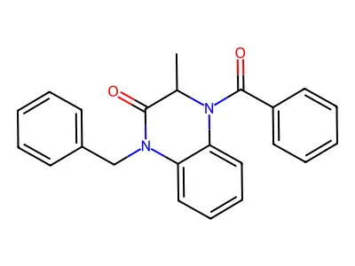 4-benzoyl-1-benzyl-3-methyl-3,4-dihydro-2(1H)-quinoxalinone structure