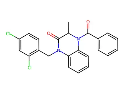 4-benzoyl-1-[(2,4-dichlorophenyl)methyl]-3-methyl-3H-quinoxalin-2-one structure