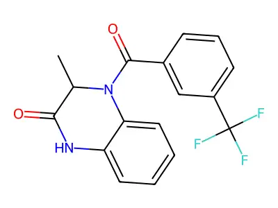 3-methyl-4-[3-(trifluoromethyl)benzoyl]-3,4-dihydro-2(1H)-quinoxalinone structure