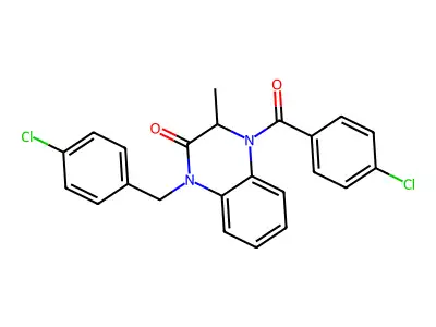 4-(4-chlorobenzoyl)-1-[(4-chlorophenyl)methyl]-3-methyl-3H-quinoxalin-2-one structure