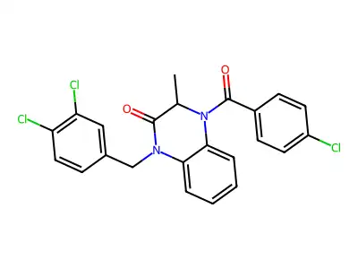 4-(4-chlorobenzoyl)-1-[(3,4-dichlorophenyl)methyl]-3-methyl-3H-quinoxalin-2-one structure