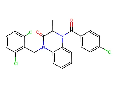 4-(4-chlorobenzoyl)-1-[(2,6-dichlorophenyl)methyl]-3-methyl-3H-quinoxalin-2-one structure
