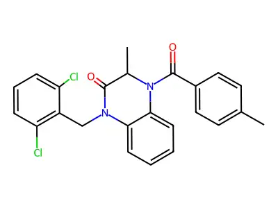 1-[(2,6-dichlorophenyl)methyl]-3-methyl-4-(4-methylbenzoyl)-3H-quinoxalin-2-one structure