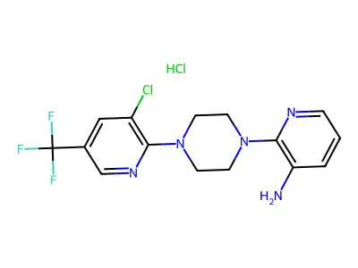 3-Amino-2-[4-[3-chloro-5-(trifluoromethyl)pyridin-2-yl]piperazin-1-yl]pyridine hydrochloride structure