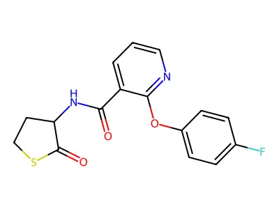 2-(4-fluorophenoxy)-N-(2-oxotetrahydro-3-thiophenyl)nicotinamide structure
