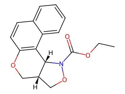 ethyl 3a,11c-dihydro-3H-benzo[5,6]chromeno[4,3-c]isoxazole-1(4H)-carboxylate structure