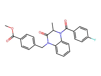 Methyl 4-[[4-(4-fluorobenzoyl)-3-methyl-2-oxo-3H-quinoxalin-1-yl]methyl]benzoate structure