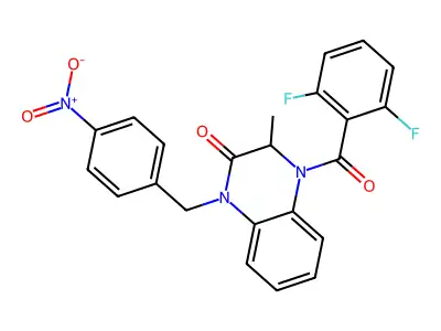 4-(2,6-difluorobenzoyl)-3-methyl-1-[(4-nitrophenyl)methyl]-3H-quinoxalin-2-one structure