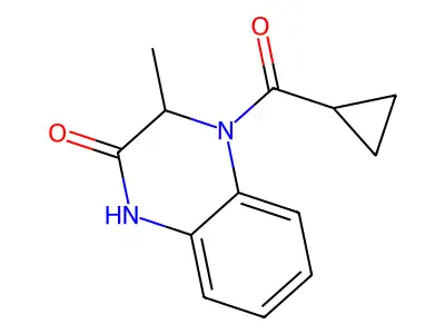 4-(cyclopropylcarbonyl)-3-methyl-3,4-dihydro-2(1H)-quinoxalinone structure