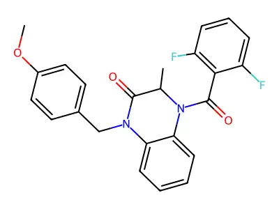 4-(2,6-difluorobenzoyl)-1-(4-methoxybenzyl)-3-methyl-3,4-dihydro-2(1H)-quinoxalinone structure