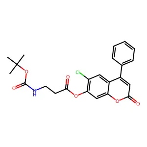 6-chloro-2-oxo-4-phenyl-2H-chromen-7-yl N-(tert-butoxycarbonyl)-beta-alaninate structure
