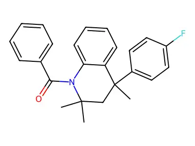 1-Benzoyl-4-(4-fluorophenyl)-2,2,4-trimethyl-1,2,3,4-tetrahydroquinoline structure