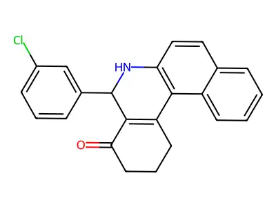 5-(3-chlorophenyl)-2,3,5,6-tetrahydrobenzo[a]phenanthridin-4(1H)-one structure