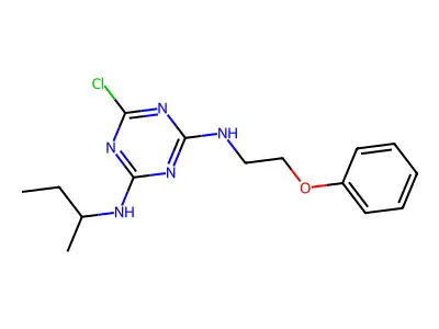 N-sec-Butyl-6-chloro-N'-(2-phenoxy-ethyl)-[1,3,5]triazine-2,4-diamine structure