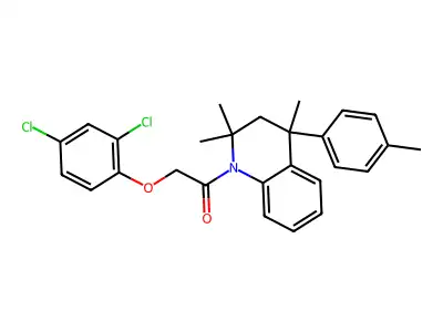 1-[(2,4-dichlorophenoxy)acetyl]-2,2,4-trimethyl-4-(4-methylphenyl)-1,2,3,4-tetrahydroquinoline structure