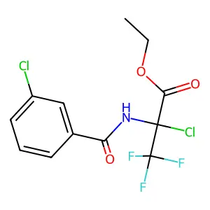Ethyl 2-chloro-2-[(3-chlorobenzoyl)amino]-3,3,3-trifluoropropanoate structure