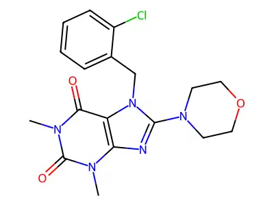 7-(2-Chloro-benzyl)-1,3-dimethyl-8-morpholin-4-yl-3,7-dihydro-purine-2,6-dione structure