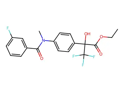 ethyl 3,3,3-trifluoro-2-(4-(3-fluoro-N-methylbenzamido)phenyl)-2-hydroxypropanoate structure