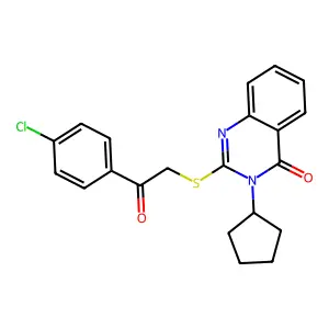 2-[2-(4-Chlorophenyl)-2-oxoethyl]sulfanyl-3-cyclopentylquinazolin-4-one structure