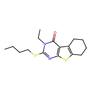 2-Butylsulfanyl-3-ethyl-5,6,7,8-tetrahydro-[1]benzothiolo[2,3-d]pyrimidin-4-one structure