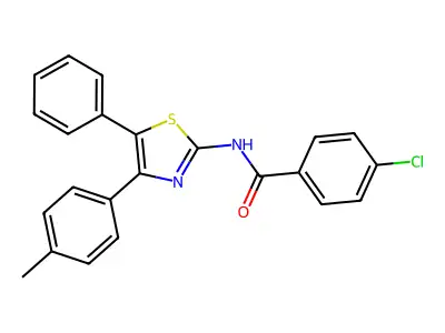 4-chloro-N-[4-(4-methylphenyl)-5-phenyl-1,3-thiazol-2-yl]benzamide structure
