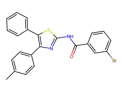 3-bromo-N-[4-(4-methylphenyl)-5-phenyl-1,3-thiazol-2-yl]benzamide structure