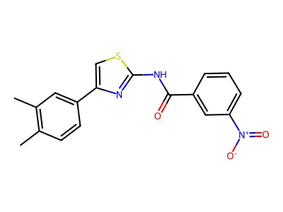 N-[4-(3,4-dimethylphenyl)-1,3-thiazol-2-yl]-3-nitrobenzamide structure