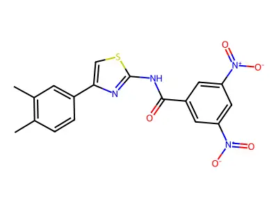 N-[4-(3,4-dimethylphenyl)-1,3-thiazol-2-yl]-3,5-dinitrobenzamide structure